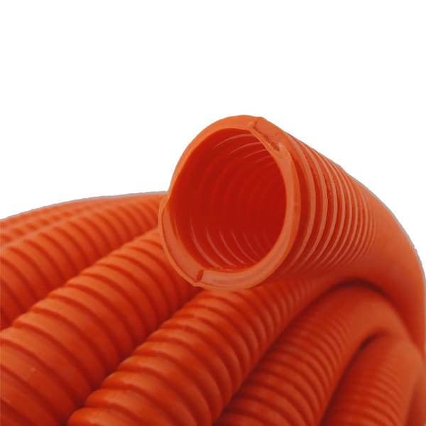 1.5 In. X 100 Ft Flexible Corrugated Orange HDPE NON Split Tubing Wire Loom